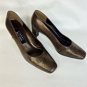 Stuart Weitzman Metallic Snakeskin Pumps – Bronze/Brown | Women’s 6.5